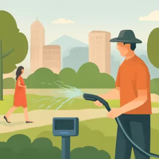 La Ciudad de Mendoza implementará riego tecnificado en plaza Yrigoyen