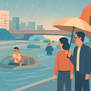 Intenso temporal inunda la Panamericana en Buenos Aires y deja vehículos sumergidos