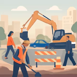 Cortes en calles y veredas de la Ciudad de Mendoza por obras viales