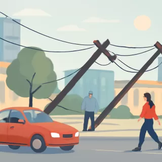 Tres postes de cable y telefonía cayeron sobre tendido eléctrico en barrio Palma