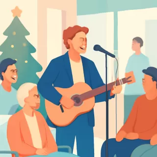 David Bisbal ofreció un concierto sorpresa a pacientes en un hospital de Madrid por Navidad