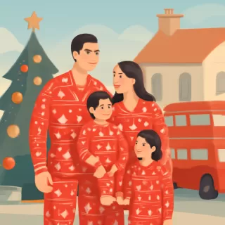 Dibu Martínez pasó la Navidad en Inglaterra con su familia y un pijama temático