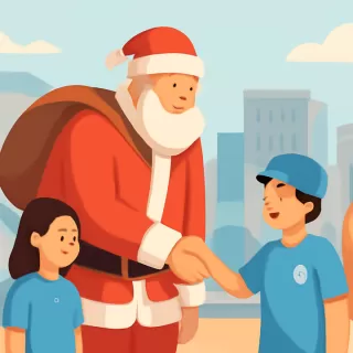 Erling Haaland se vistió de Papa Noel para sorprender a niños hinchas del Manchester City