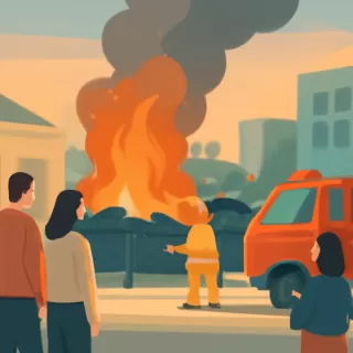 Incendio en predio de neumáticos y chatarra en Standart Norte, Comodoro Rivadavia