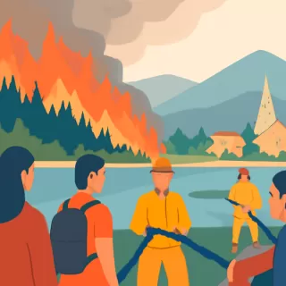 Incendio forestal en Bariloche durante la madrugada del 25 de diciembre de 2025