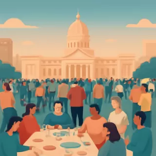 Cena solidaria “Ninguna Familia sin Navidad” reunió a más de 4.000 personas frente al Congreso