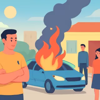 Queman vehículo del árbitro tras partido de fútbol en Venezuela