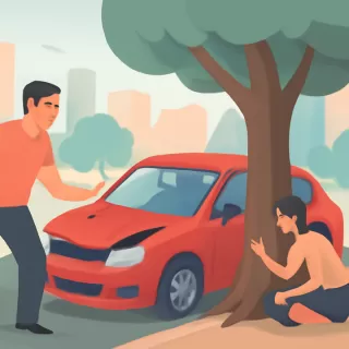 Joven roba el auto de su tía y choca contra un árbol en Nueva Pompeya