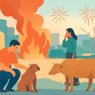 Incendios y daños a animales por pirotecnia en Comodoro Rivadavia durante Navidad