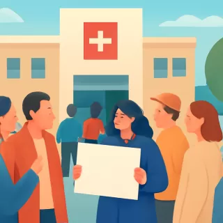 Militantes y vecinos se reunieron en el Sanatorio Otamendi para apoyar a Cristina Kirchner