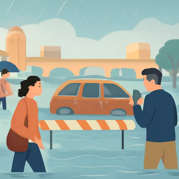 Corte total en la avenida Costanera de Córdoba por lluvias intensas