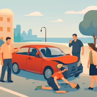 Accidente en la rambla de Punta Gorda dejó cuatro heridos, uno grave