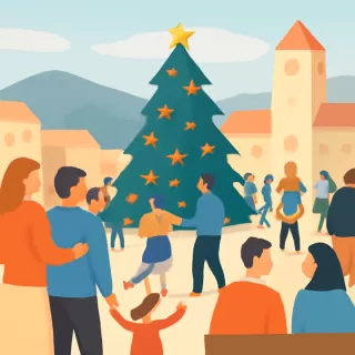 Multitud celebra la Navidad 2025 en el Centro Cívico de Bariloche