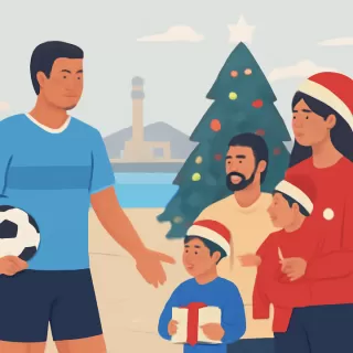 Futbolistas uruguayos celebraron la Navidad con sus familias alrededor del mundo