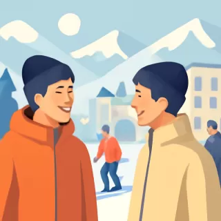 Sacha Fenestraz pasó sus vacaciones en la nieve con Lando Norris