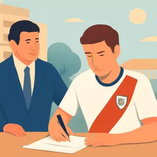 Franco Jaroszewicz firmó su primer contrato profesional con River hasta 2028