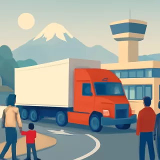 Camión atraviesa y bloquea completamente el acceso al Aeropuerto de Bariloche