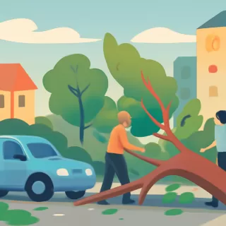 Temporal de viento provoca caída de árboles y ramas en Bariloche