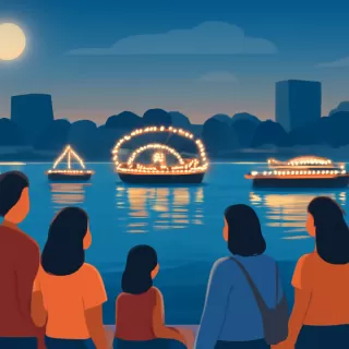 Espectáculo de embarcaciones iluminadas en la Costanera de Posadas se realiza pese a suspensión oficial