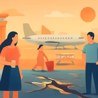 Calor extremo en Aeroparque provoca desprendimiento de asfalto y suspensión temporal de vuelos