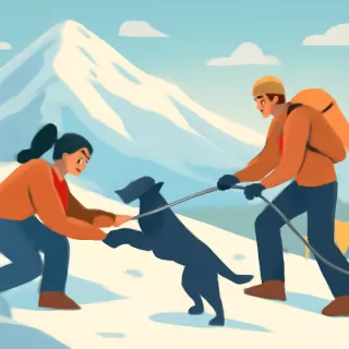 Rescatan a una perra que cayó en una montaña de Colorado tras ser vista como una mancha negra en la nieve