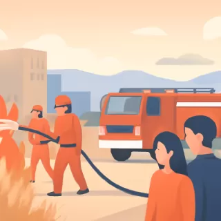 Bomberos controlaron un incendio de pastizales en un terreno baldío de Fracción 15, Comodoro Rivadavia