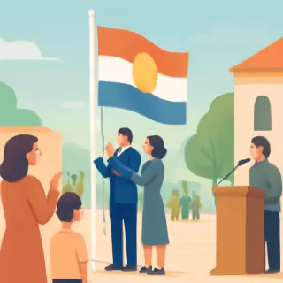 Puerto Libertad inauguró su bandera en el acto por su 100º aniversario