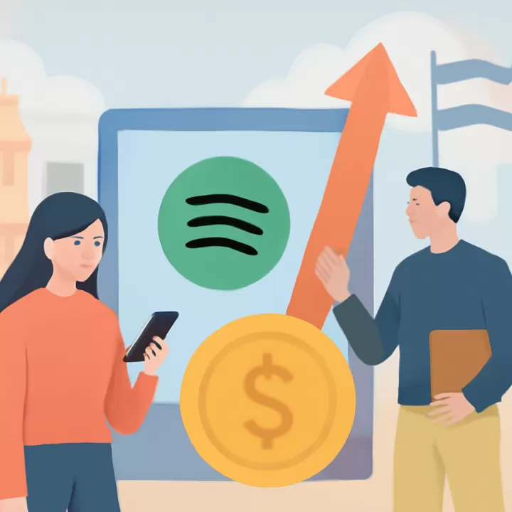 Precios y carga impositiva de Spotify en Argentina para 2026