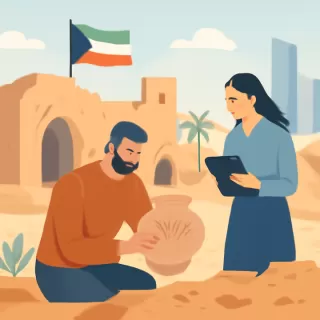 Descubren cerámicas con inscripciones de 1400 años en un monasterio antiguo de Kuwait