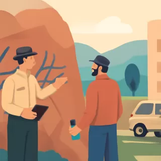 Sancionan a camionero por pintar grafiti en Parque Nacional Valle Encantado