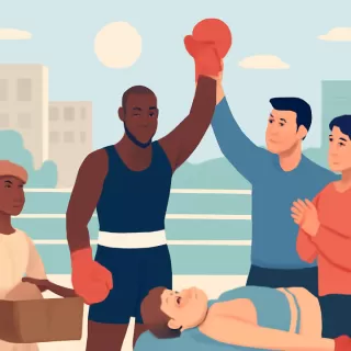 Touba Niang, vendedor ambulante en Quilmes, logró un KO en la Federación Argentina de Boxeo en 2025