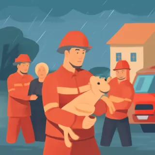 Bomberos de Iguazú evacúan personas, despejan vías y rescatan un perro durante temporal