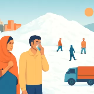 Vertedero de mármol en Rajastán genera falso fenómeno de nieve y alarma por contaminación