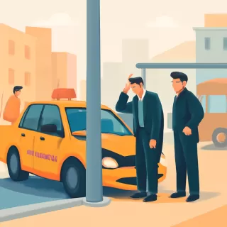 Taxista borracho chocó contra un poste en la dársena del Metrobus en San Telmo