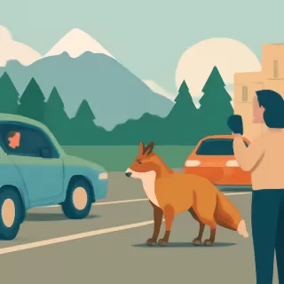 Un zorro sorprendió a conductores en el Paso Cardenal Samoré