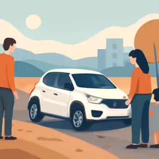 Despiste de vehículo en el Camino Roque González en Comodoro Rivadavia