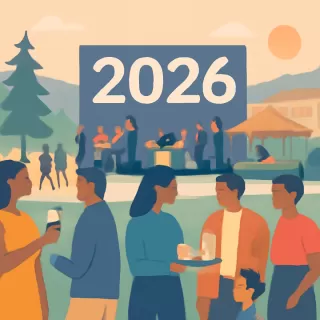 Evento en el Centro Cívico de Bariloche para celebrar la llegada del 2026