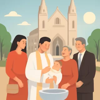 Bautismo de Faustino, hijo de Eva Bargiela y Gianluca Simeone, en la Basílica de Luján