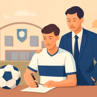 Brian Croce firmó su primer contrato profesional con Gimnasia