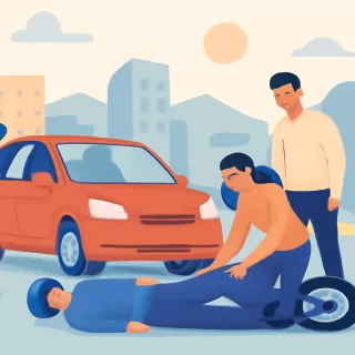 Choque entre moto y auto en Bariloche resulta en hospitalización de motociclista