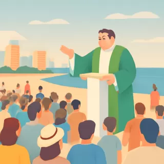 Gordo Verde ofició misa con gran concurrencia en Playa Verde el 31 de diciembre de 2025