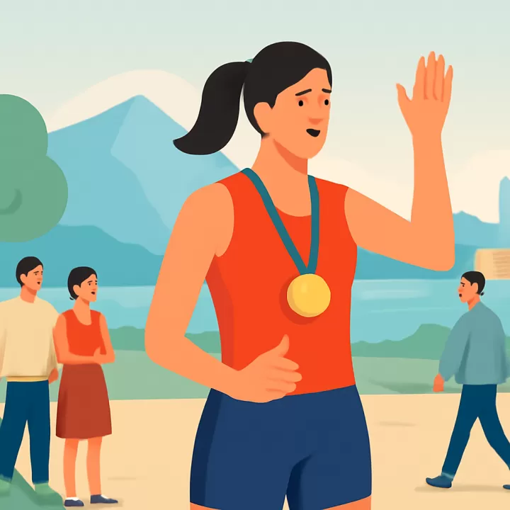 Violeta Vicens, atleta de Bariloche, ganó oro en salto triple en los Juegos Binacionales de la Araucanía