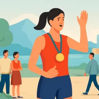 Violeta Vicens, atleta de Bariloche, ganó oro en salto triple en los Juegos Binacionales de la Araucanía