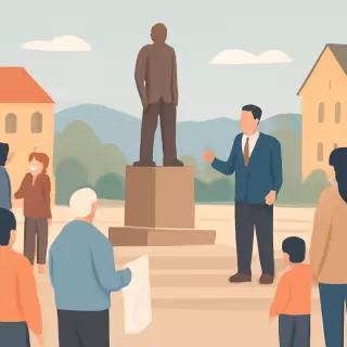 Intendente de Bariloche propone sustituir pañuelos blancos del Centro Cívico por un monumento de bronce