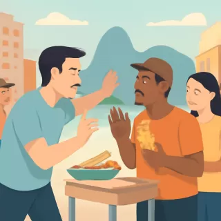 Turista argentino y vendedores de choclo protagonizan pelea viral en Camboriú, Brasil