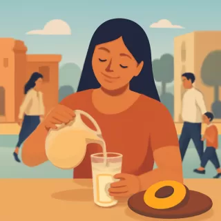 Receta tradicional peruana de jugo de lúcuma con leche