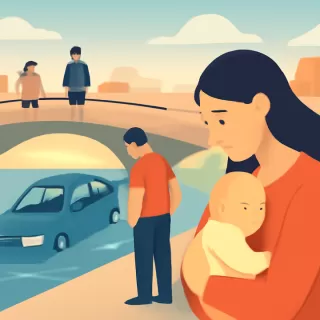 Bebé de un año murió tras caer el auto en el que viajaba a un canal de riego en Río Negro