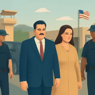 Nicolás Maduro llegó escoltado por agentes federales a la base militar Stewart en Nueva York