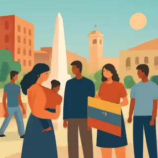 Familias venezolanas en San Juan se congregaron en Plaza 25 de Mayo tras captura de Nicolás Maduro