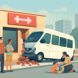 Microbús pierde el control y choca contra gimnasio en Calzada de Tlalpan; hay cuatro heridos